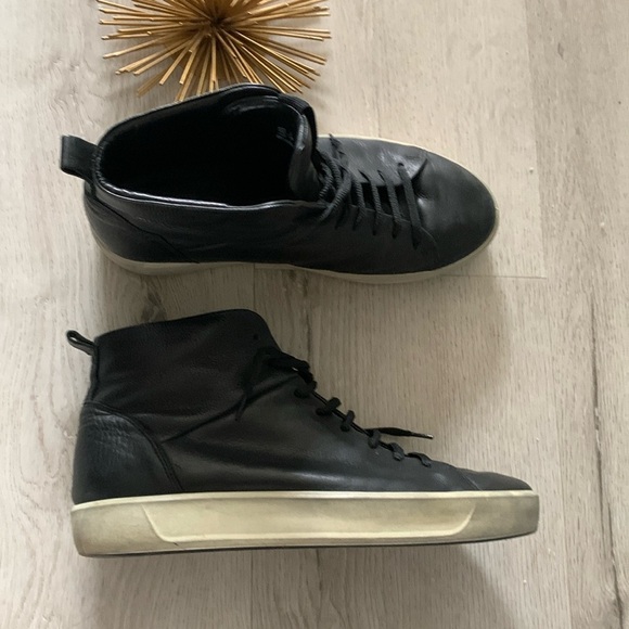 Men's Black Ecco  Danish design‎ Leather Lace Up Sneaker Boot size 43 - Picture 1 of 11
